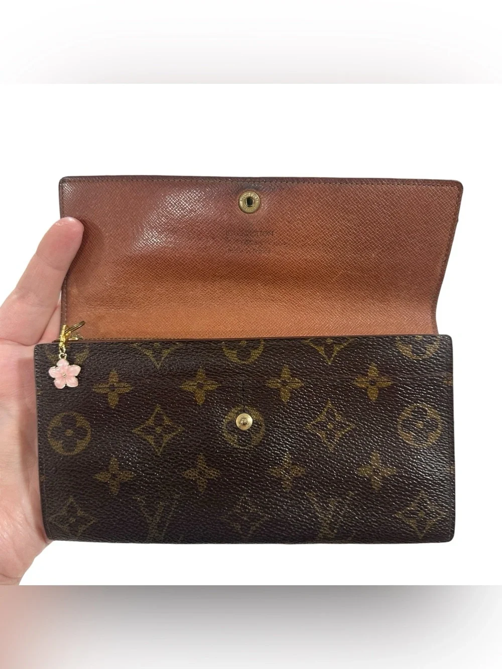 Louis Vuitton Sarah Monogram Leather Long 1999 Vintage Wallet on Chain